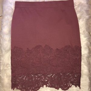 Fitted Floral Lace Skirt